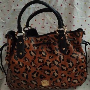 MCM Leo Draw Shopper Medium Cognac no sling